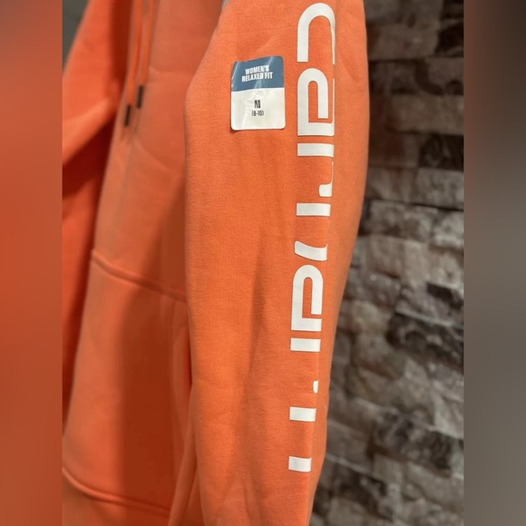 Women's Small Carhartt Relaxed Fit Midweight Graphic Sweatshirt - Electric Coral - Picture 4 of 4